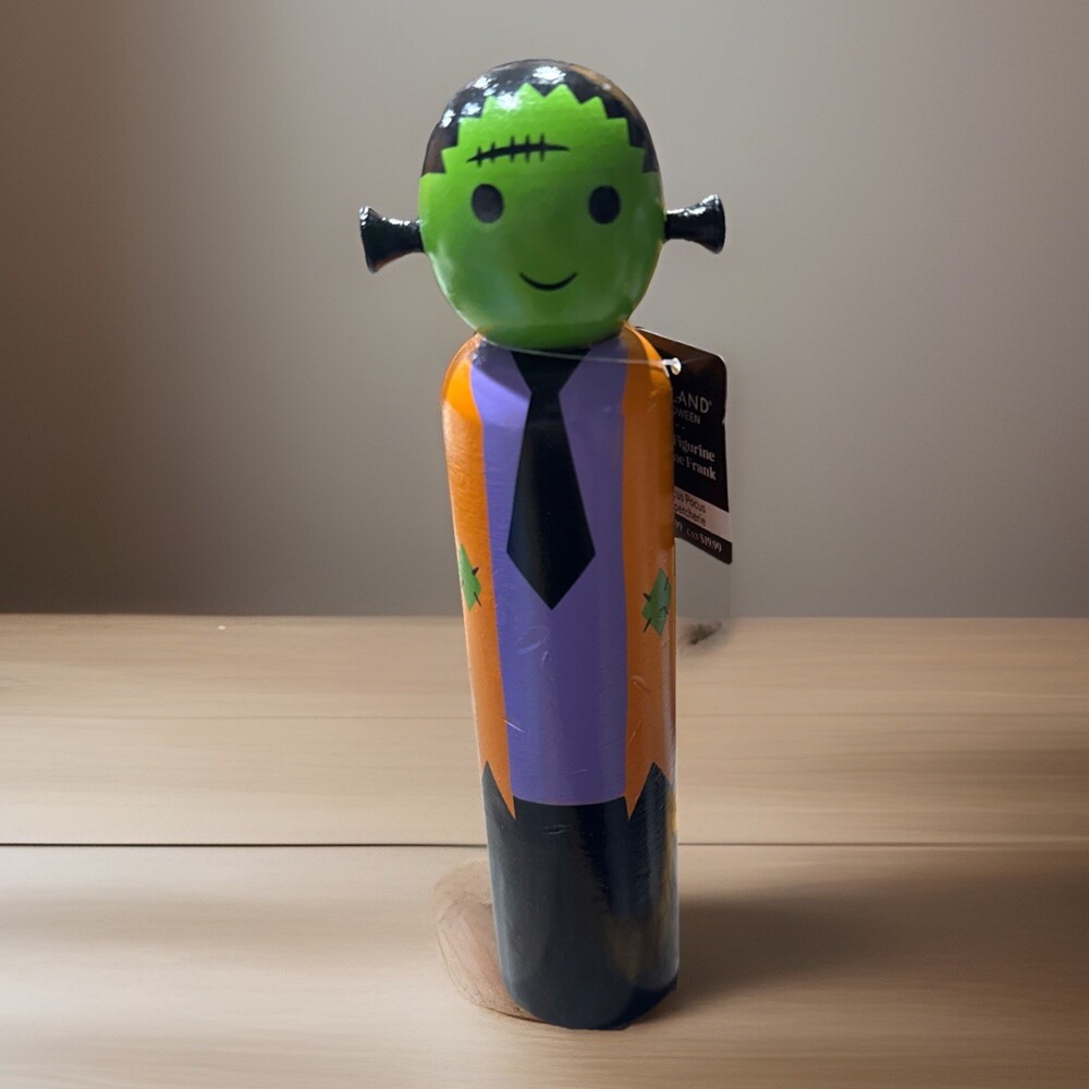 Retro Halloween Frank Figurine Frankenstein or Skeleton Free Standing Wood New